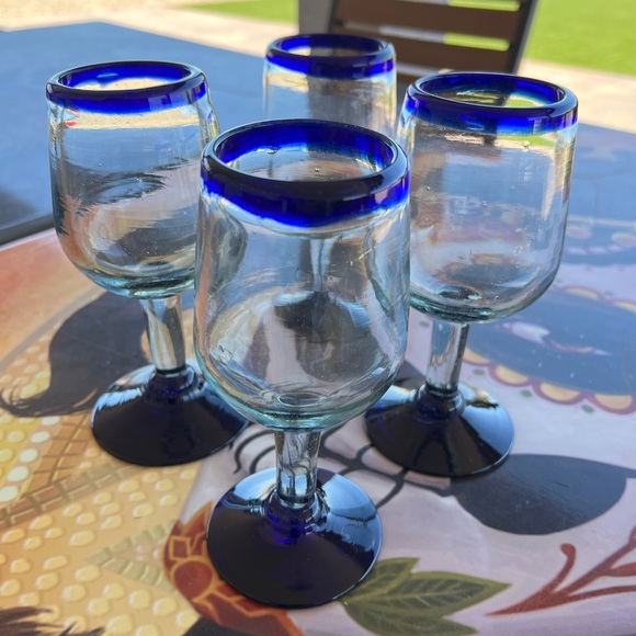 Mexican Wine Glasses Other - Mexican Handblown Wine Goblets